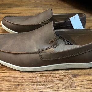 Izod Brown Leather Men's Slip-On Loafers